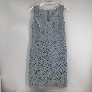 Ann Taylor LOFT Women’s Lace Sheath Dress Bodycon Light Blue Career Size 8